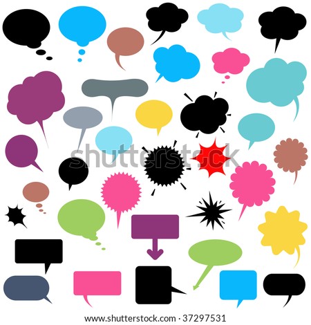 Vector illustration - A set of various talk and think balloons ( Speech Bubbles ).