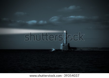 beacon illuminating the night sea