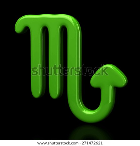 Green Scorpio Zodiac Sign On Black Background Stock Photo 271472621 ...