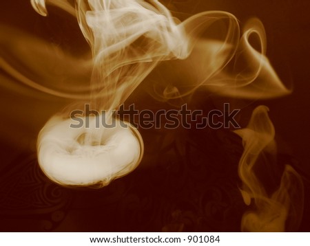 smoke ring in sepia