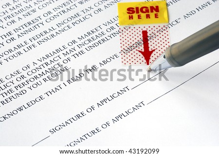 Sign your name here on the contract