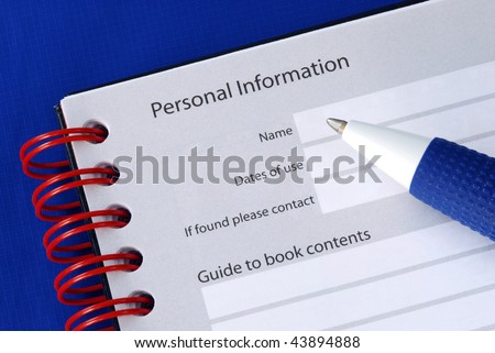 Fill in the personal information in the packet book