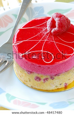 A delicious red berry pastry on a plate