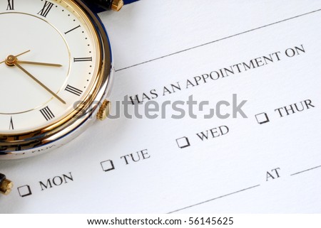 Make an appointment and write on the card