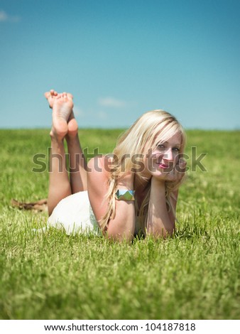nice day in nature - portrait of a cute girl