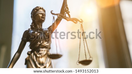 Similar – Foto Bild Justitia Statue und Aktenordner auf Schreibtisch