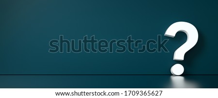 Question mark in front of a color wall background. Business support concept - 3D Rendering Stockfoto © 