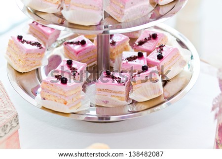 nice cakes with cream