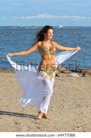 Beautiful woman in white indian dress