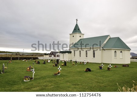 Christian chapel and cemetery in Iceland.