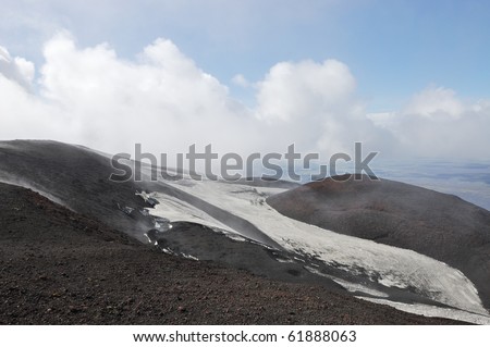 Glacier on Hekla volcano, Iceland.