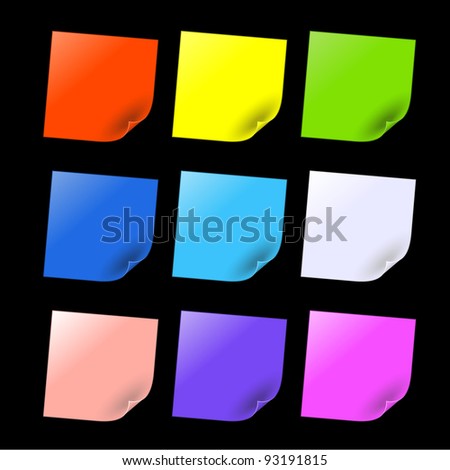 colorful sticker on black background