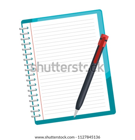 notebook school with pencil