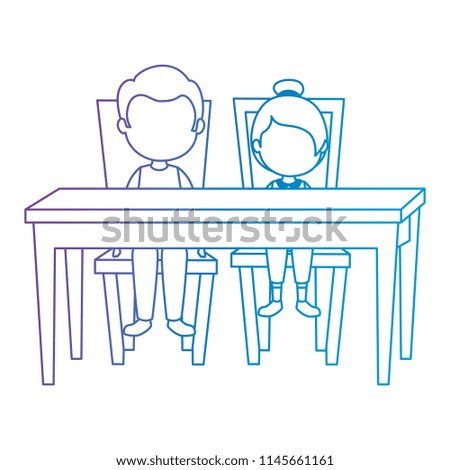 cute and little kids in the table