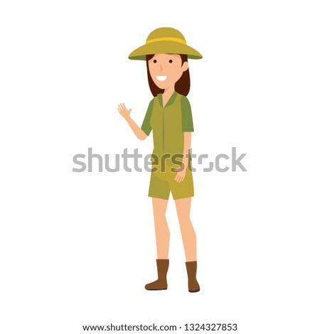 woman worker of zoo character