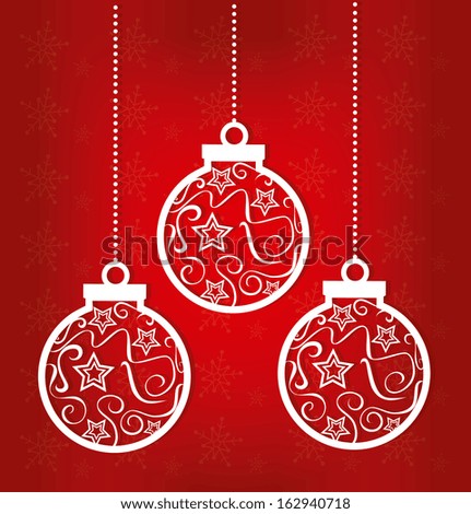 Christmas Design Over Red Background Vector Illustration - 162940718 ...