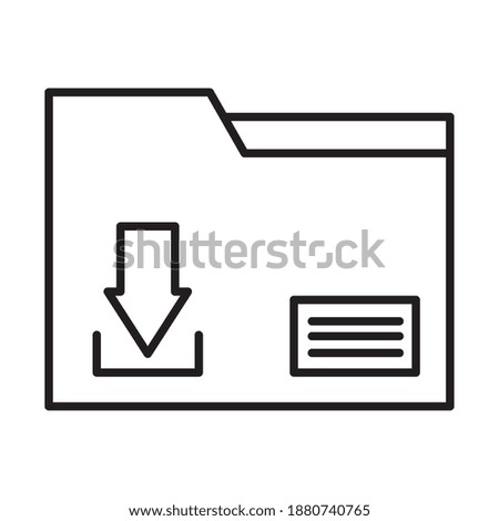 folder data file with arrow down line style icon vector illustration design