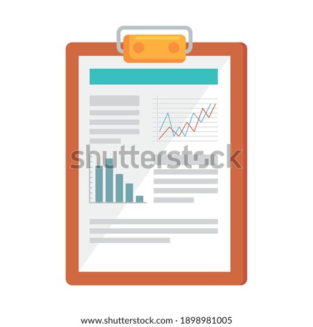 checklist clipboard with statistics infographic vector illustration design