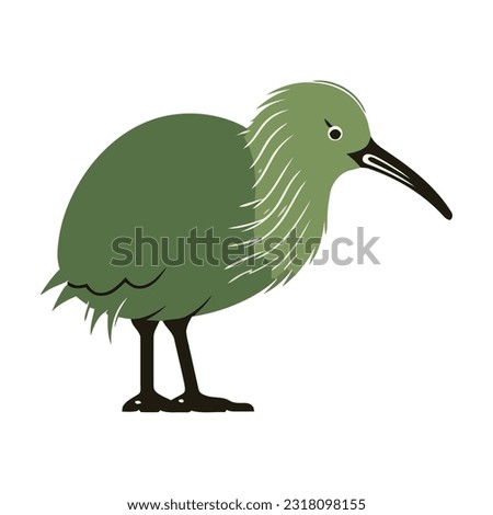 Cute cartoon kiwi bird icon isolated