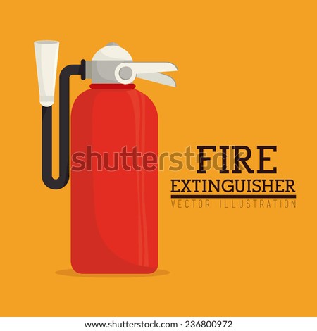 Firefighter design over orange background, vector illustration.