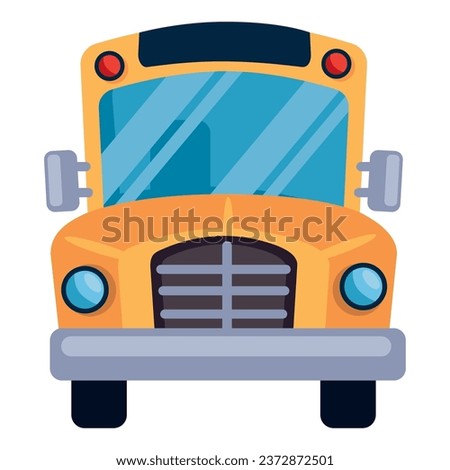 school bus front view illustration isolated