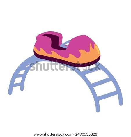 rollercoaster in amusement park and entertainment isolated