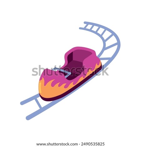 roller coaster recreation isolated icon