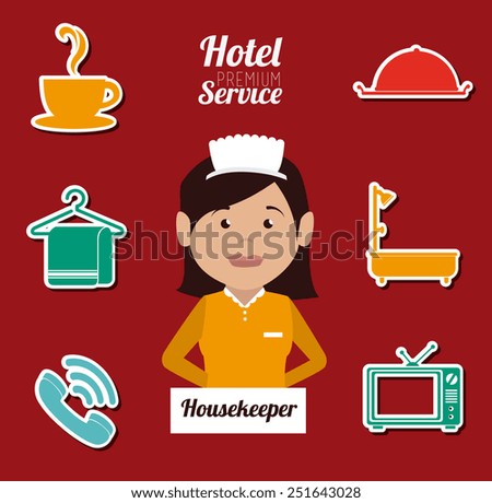 Hotel design over red background, vector illustration.