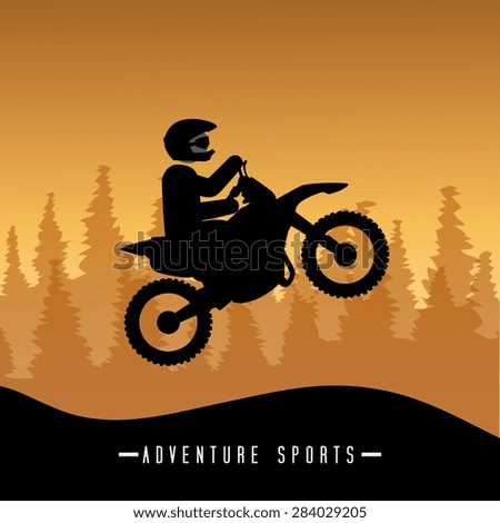 Extreme sport design over landscape background, vector illustration.