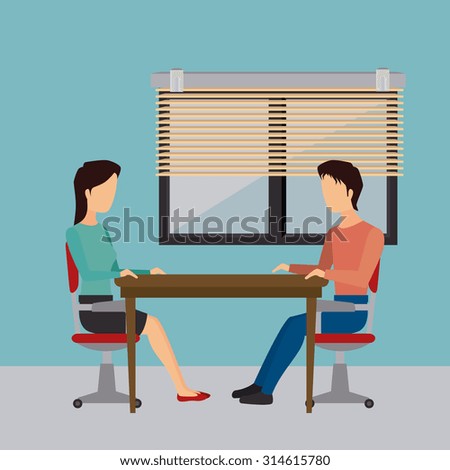 Business office and human resources, vector illustration