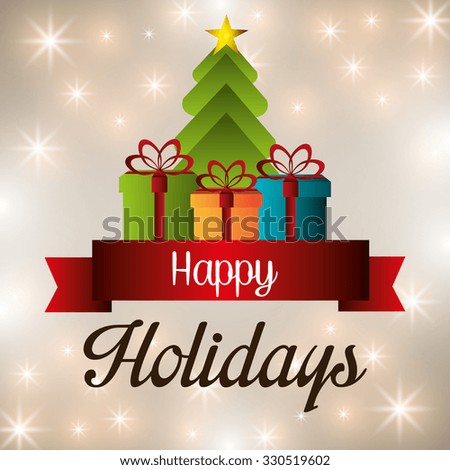 Happy Holidays Christmas Season Design, Vector Graphic. - 330519602