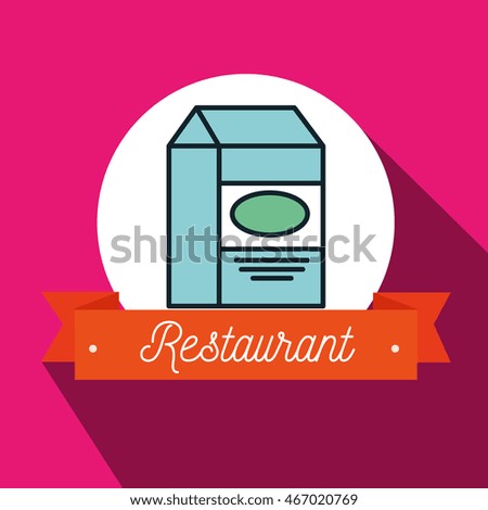 box milk carton restaurant vector illusration graphic