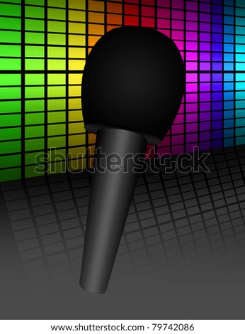 black microphone over colored background.illustration