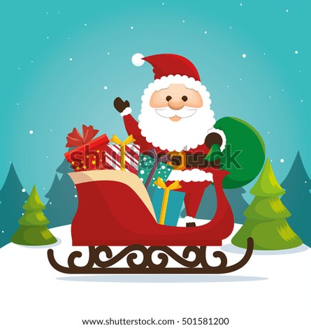 Happy Merry Christmas Santa Claus Character Stock Vector Illustration 501581200 : Shutterstock