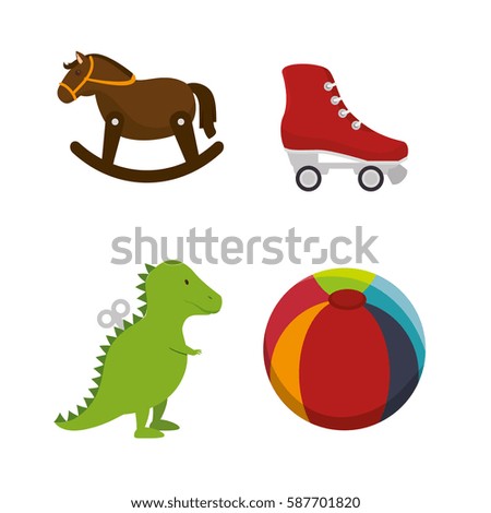 set kids toys icons