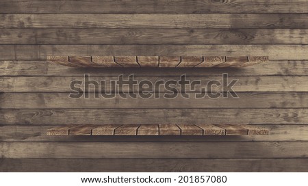 Wood vintage shelf on the wall