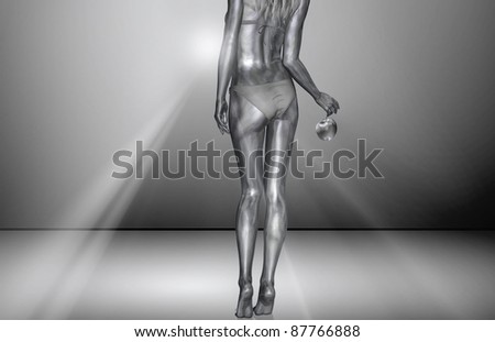 Silver Woman with apple