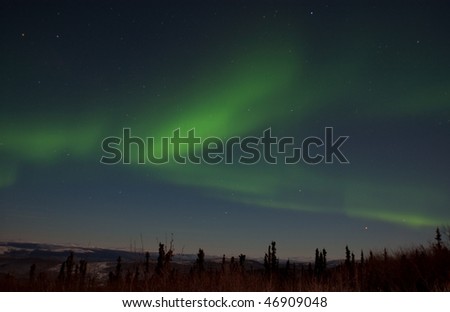 The aurora, also know as the northern lights north of Fairbanks, AK. The aurora was changing forms quickly late on January 2, 2010.