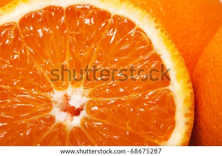 ripe sliced orange. food background