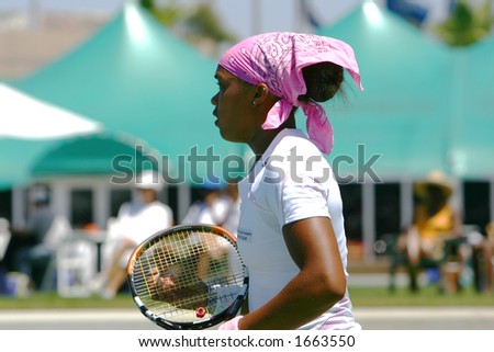 Angela Haynes playing at the JP Morgan Chase Open tennis tournament