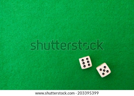 Green casino table with dice background