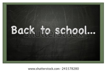 Back to school written on a blackboard with green frame