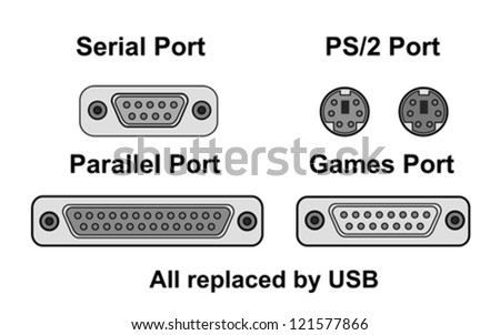 Compare ports all replaced by USB, vector