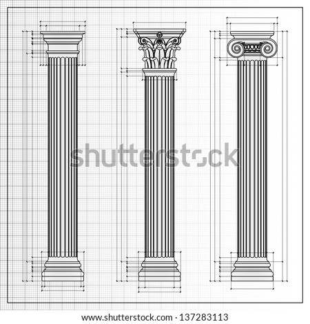 classic columns background sketch