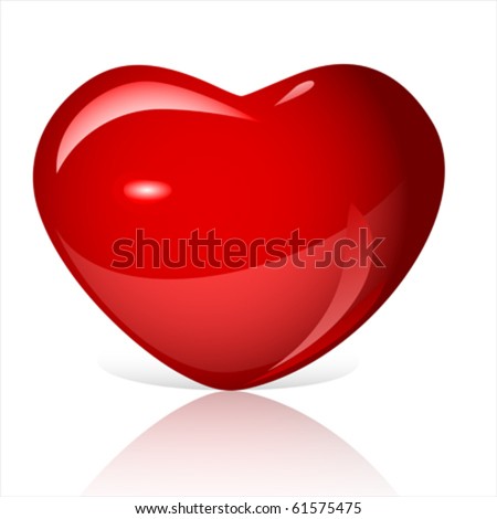 Bright Red Heart Vector - 61575475 : Shutterstock