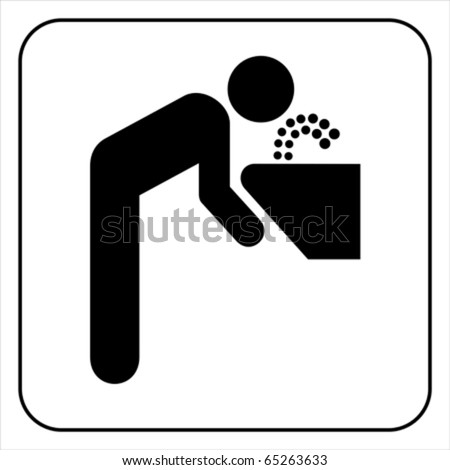 Water drinking symbol. Fountain icon, vector