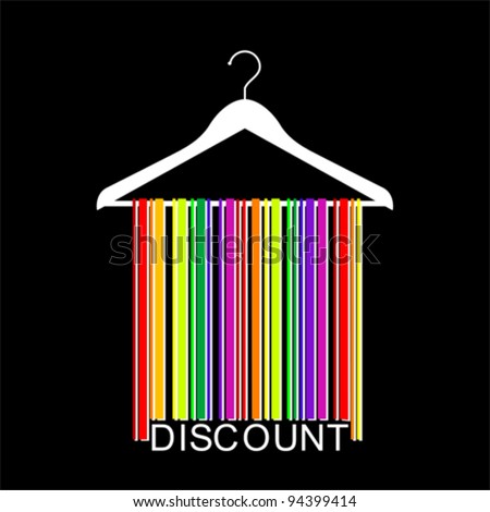 DISCOUNT barcode clothes hanger
vector