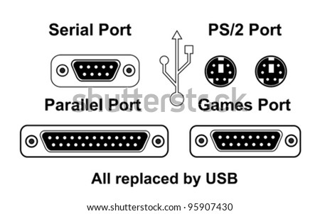 Compare ports all replaced by usb, vector