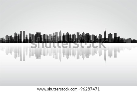 City New York panorama, vector
