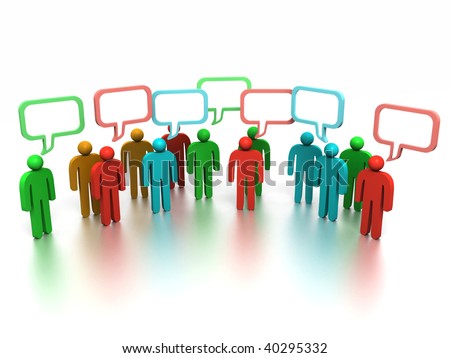 A 3d Image Of People Group Which Discussing Something. Stock Photo ...